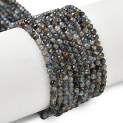 天然石カヤナイトビーズ連売り  多面カットラウンド  3mm  穴：0.5~0.6mm  約121~132個/連  14.57''~15.35''（37~39センチメートル）&nbsp;G-Z104-B01-3mm-B