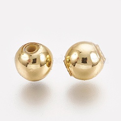 ABSプラスチックビーズ  環境に優しい電気メッキビーズ  ラウンド  黄金メッキ  12mm  穴：2.3mm&nbsp;X-KY-G007-12mm-G