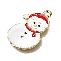 合金エナメルチャーム  ゴールドカラー  クリスマスシリーズ  雪だるま  26x17x1mm  穴：1.6mm&nbsp;FIND-Z094-03P-07