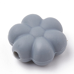 食品グレードの環境に優しいシリコーンビーズ  DIYネックレスの製作  花  ミックスカラー  14x13x6mm  穴：2mm&nbsp;X-SIL-N001-03