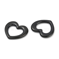 イオンプレーティング（IP）304ステンレス鋼リンクリング  ハート  ブラック  15.8x17.5x2.2mm  穴：10x11mm&nbsp;STAS-L022-365B-02