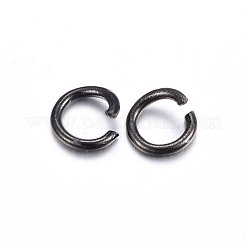 イオンプレーティング（IP）304ステンレス鋼オープン丸カン  ラウンド  電気泳動黒  18ゲージ  7x1mm  内径：5mm&nbsp;X-STAS-H467-03B-7MM