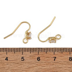 シェグレース 真鍮 パヴェ キュービックジルコニア イヤリング金具  耳ワイヤー  18KGP本金メッキ  14x3mm  穴：2mm  ピン：0.8mm&nbsp;XGRQ4S192-742G