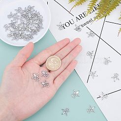 304ステンレスペンダント  レーザー切断  天使  ステンレス鋼色  16x15x1mm  穴：1mm  50個/箱&nbsp;STAS-UN0008-92P