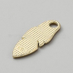 合金エナメルチャーム  リーフチャーム  ゴールドカラー  藤紫色  23.5x9x1.5mm  穴：2.5mm&nbsp;ENAM-WH0061-61B