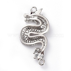Brass Micro Pave Cubic Zirconia Links Connectors&nbsp;ZIRC-G157-46P