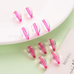 透明なアクリルビーズ  ティアドロップ  ショッキングピンク  14.5x9.5mm  穴：1.6mm  約600個/500g&nbsp;TACR-S154-26A-82