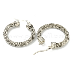 変色しない304ステンレススチール製フープピアス（女性用）  リング  ステンレス鋼色  34x6mm&nbsp;EJEW-G401-05A-P