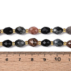 Natural Rhodonite & Eagle Eye & Obsidian Beads Strands&nbsp;G-N358-04A-03