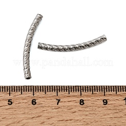 304ステンレスチューブビーズ  カーブチューブ  ステンレス鋼色  30x3mm  穴：1.8mm&nbsp;STAS-B128-13A-P