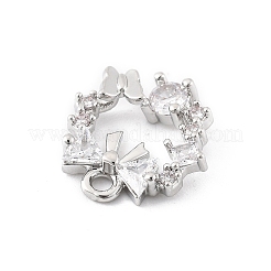 Brass Micro Pave Cubic Zirconia Pendants&nbsp;KK-K371-41A-P