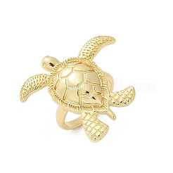 Sea Turtle Brass Cuff Rings for Women&nbsp;RJEW-A059-06G