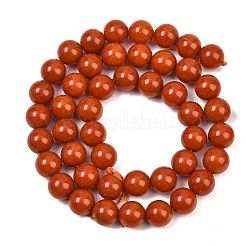 染め加工天然石ホワイトジェイドビーズ連売り  スムーズなラウンド  レッドオレンジ  8mm  穴：0.9~1mm  約48~50個/連  14.96''~15.35''（38~39センチメートル）&nbsp;GG-CBAD029-A03-8mm