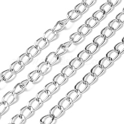 アルミツイストカーブチェーン  溶接されていない  多面カット  銀  10x6.5x1.8mm&nbsp;CHA-YW0001-07S