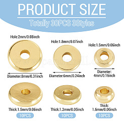 30Pcs 3 Styles Brass Spacer Beads&nbsp;KK-TADJ0001-09B