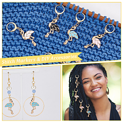 Flamingo Stitch Markers&nbsp;HJEW-AB00189
