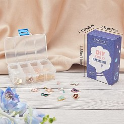 蝶をテーマにしたDIYイヤリング作りキット  合金エナメルペンダントとリンクを含む  ガラス玉  真鍮製のピアスフック  鉄製ピン  ミックスカラー&nbsp;DIY-SC0001-95G