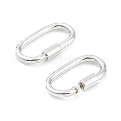 ロジウムメッキのスターリングシルバーのロックカラビナ留め具925個  クイックリンク  オーバル  銀  13.5x7x1.15mm&nbsp;STER-K173-20S-01