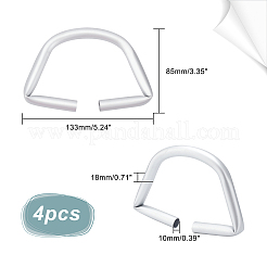D字型アルミ合金バッグハンドル  バッグアクセサリー用  プラチナ  8.5x13.3x1.8cm  穴：10mm&nbsp;FIND-CA0003-54