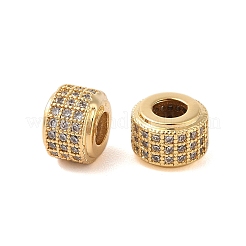 Brass Micro Pave Clear Cubic Zirconia Beads&nbsp;KK-B100-004G