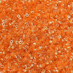 電気めっきガラスシードビーズ  虹彩  シリンダー  サンゴ  1.6x1.3mm  穴：0.8mm  約60000個/ポンド&nbsp;SEED-H003-10B