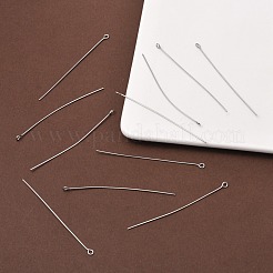 変色しにくい304ステンレススチール製アイピン  ステンレス鋼色  65x0.7mm  穴：2mm&nbsp;X-STAS-R045-65mm