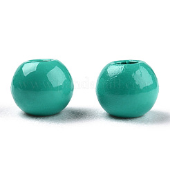 塗装合金ビーズをスプレー  ラウンド  ライトシーグリーン  4x3mm  穴：1.2mm&nbsp;PALLOY-TAC0044-50H