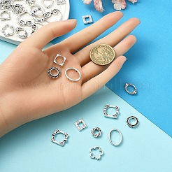 100Pcs 10 Styles Tibetan Style Alloy Bead Frames&nbsp;TIBEB-YW0001-27