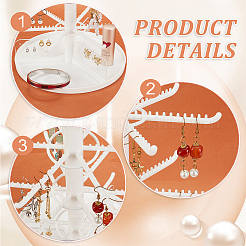 4 Tier Rotatable Plastic Earring Display Tree Stands&nbsp;ODIS-WH0038-41