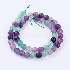天然石蛍石ビーズ連売り  ラウンド  8~8.5mm  穴：1mm  約45~47個/連  15インチ（38cm）&nbsp;G-P318-05-8mm
