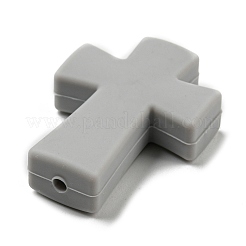 クロスシリコンフォーカルビーズ  濃いグレー  35x25x8mm  穴：2mm&nbsp;SIL-G006-03A