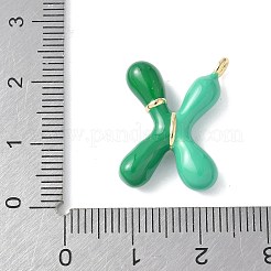 真鍮製エナメルペンダント  長持ちメッキ  カドミウムフリー＆鉛フリー  18KGP本金メッキ  レターチャーム  文字x  21~25x6~25x4~7mm  穴：1.6~2mm&nbsp;KK-E093-03G-X-02