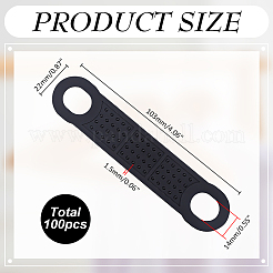シリコンノンスリップハンガーグリップ  衣類ハンガーストリップ  オーバル  ブラック  103x22x1.5mm  穴：11x14mm&nbsp;AJEW-WH0609-620B