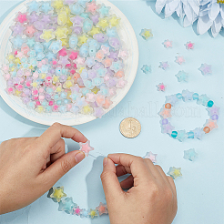 300Pcs 3 Styles Frosted Transparent Acrylic Beads&nbsp;OACR-PA0001-73