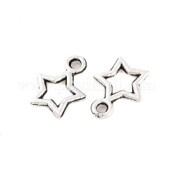 チベットのスタイル合金のスターチャーム  アンティークシルバー  12x9x1mm  穴：1.5mm&nbsp;TIBEB-O004-29