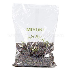 MIYUKIラウンドロカイユビーズ  日本製シードビーズ  8/0  （rr357)ルートビールライニングトパーズab  8/0  3mm  穴：1mm  約19000~20500個/ポンド&nbsp;SEED-G008-RR0357