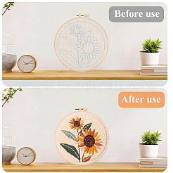 花柄パンチ刺繍スターターキット  刺繍生地と糸を含む  針  パンチペン  スレッダー  刺繍フープ  指示シート  ミックスカラー  305x289x1mm&nbsp;DIY-WH20007-743A