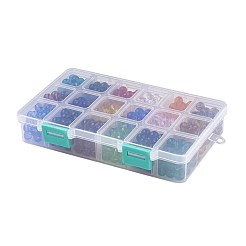 18色ガラスビーズ  ラウンド  ミックスカラー  8mm  穴：1mm  約30~35PCS /カラー  540~630個/箱&nbsp;GLAA-JP0002-05-8mm