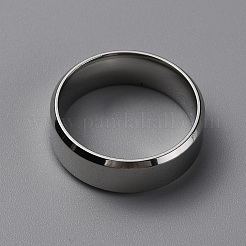 304ステンレススチール製ワイドバンド指輪 女性用 男性用  プレーンバンドリング  ステンレス鋼色  8mm  内径：usサイズ11 1/4（20.7mm）&nbsp;RJEW-WH0009-12F