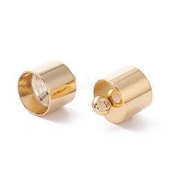 201ステンレススチールコードエンド  エンドキャップ  コラム  24KGP本金メッキ  12.3x10mm  穴：2.5mm  内径：9mm&nbsp;X-STAS-H410-20G-B