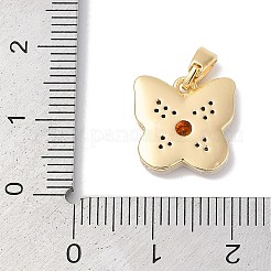Brass Micro Pave Cubic Zirconia Pendants&nbsp;KK-Q030-01B-G