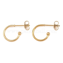 C-Shaped 304 Stainless Steel Stud Earrings&nbsp;EJEW-Z154-01G-01