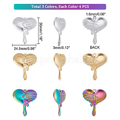 12Pcs 3 Colors 304 Stainless Steel Pendants&nbsp;STAS-UN0039-27
