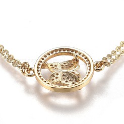 Brass Micro Pave Cubic Zirconia Link Bracelets&nbsp;BJEW-Z003-31G