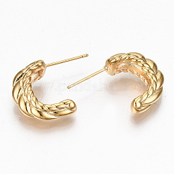 Brass Half Hoop Earrings&nbsp;KK-R117-027-NF
