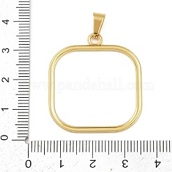 304ステンレスペンダント  中空  ゴールドカラー  正方形  34x29.5x1.2mm  穴：6x3mm&nbsp;STAS-K315-02B-G