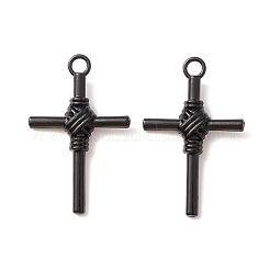 合金ペンダント  クロス  電気泳動黒  39.5x25x5mm  穴：3.5mm&nbsp;PALLOY-F281-10EB