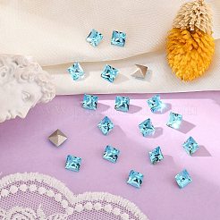 プレシオサ® マキシマ クリスタル ファンシーストーン  チェコクリスタル  435 23 615 四角  デュラフォイル  60010 アクアボヘミカ  6x6mm&nbsp;Y-PRC-FA6-60010