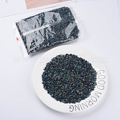 Metallic Colours Glass Bugle Beads&nbsp;SEED-N005-001-D02