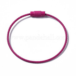Spray Painted 201 Stainless Steel Wire Cable Keychains&nbsp;BJEW-T019-01H